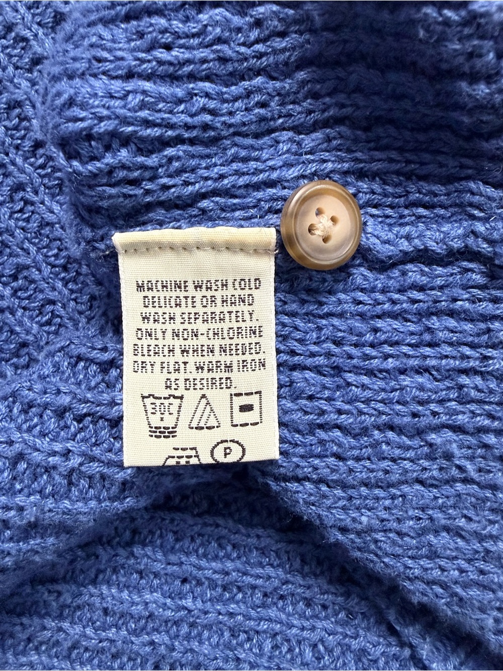 Vintage Eddie Bauer Blue Linen Cotton Knit Button Sweater Vest S - Picture 9 of 10